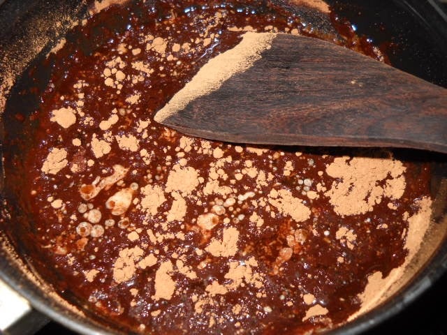 adding-cocoa-powder-to-butter