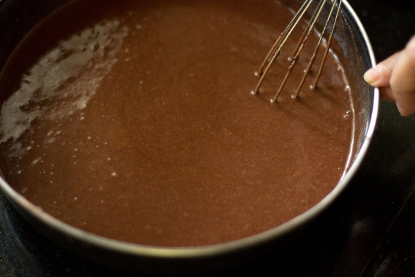 basic eggless chocolate cake batter
