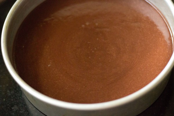 batter for basic eggless chocolate cake recipe
