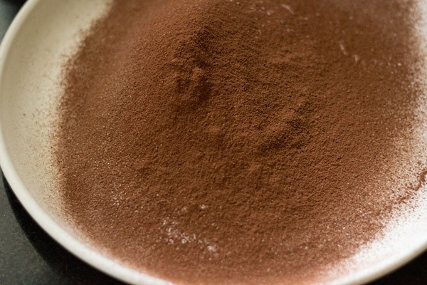 dry ingredients for basic chocolate cake