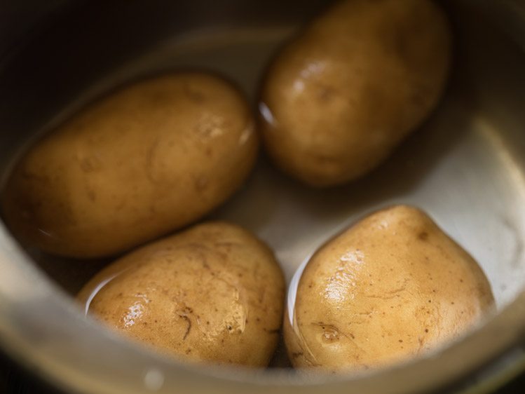 cooking potatoes in a pressure cooker