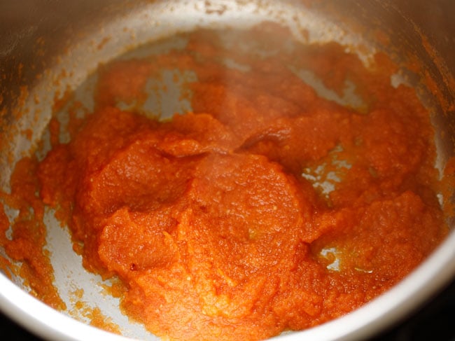 saute the paste for aloo gobi