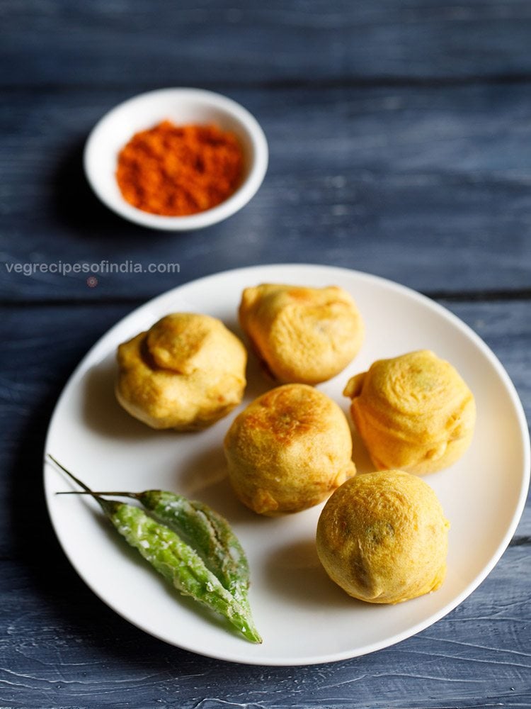 Maharashtrian batata vada served in a plate