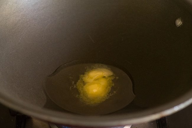 oil and butter in pan