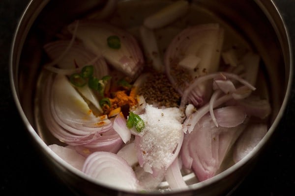 spices added to bowl