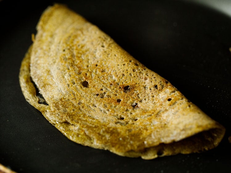pesarattu folded and ready to be served