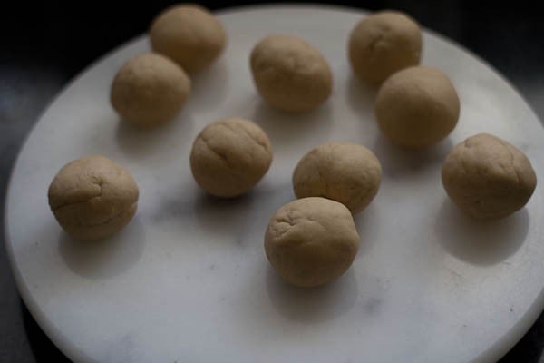 dough balls for making poori.