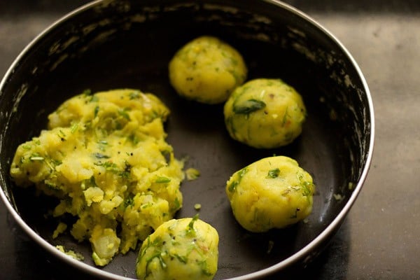 mashed potato mixture shaped in balls