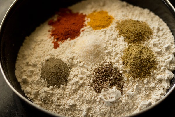 spices and flours in a bowl