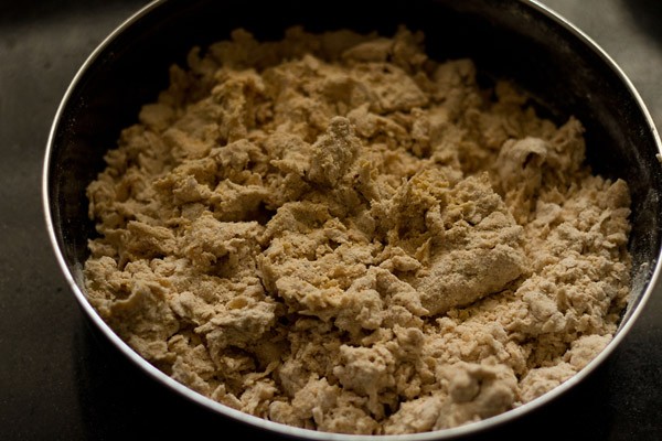 kneading masala poori dough