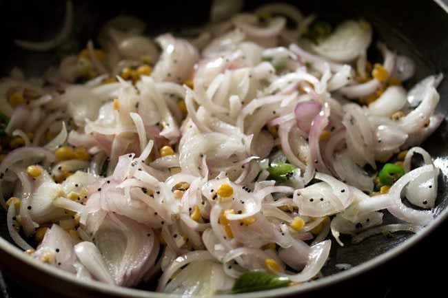 sauteing onions 