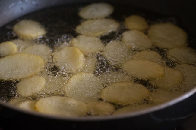 frying potato slices second time