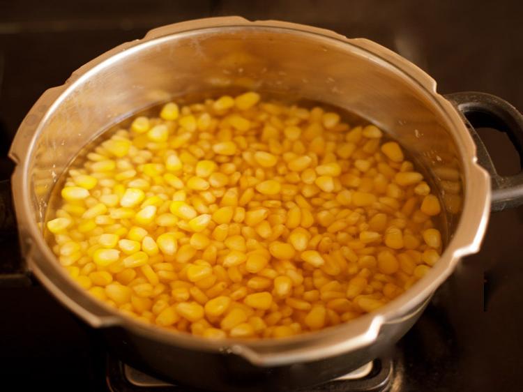 pressure cooked corn