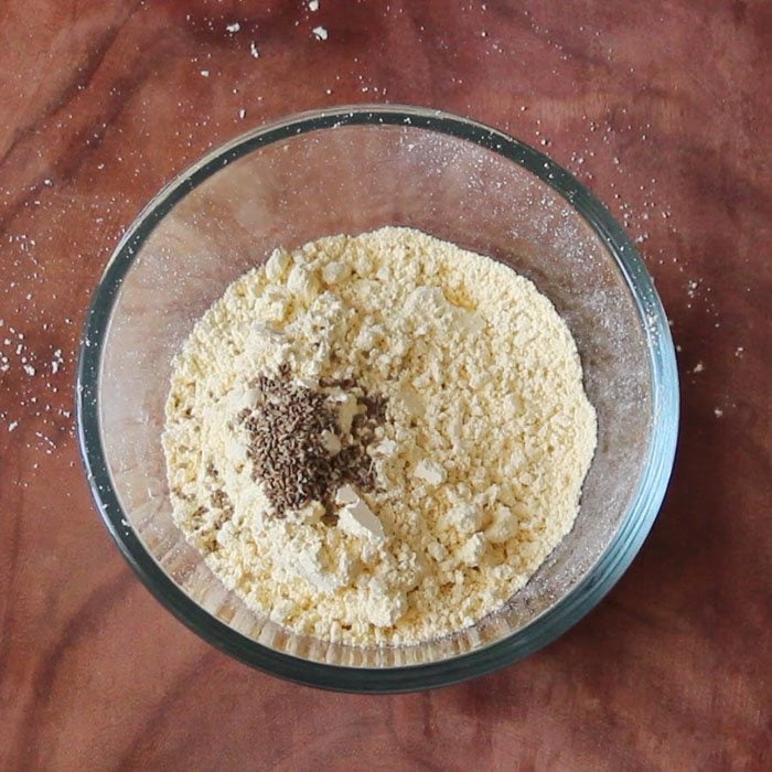 add carom seeds to gram flour