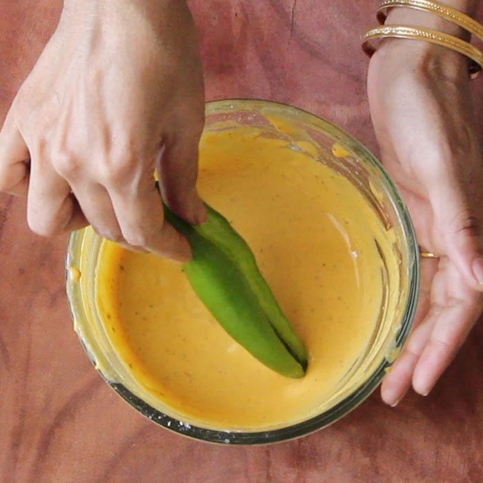 batter coating chilies