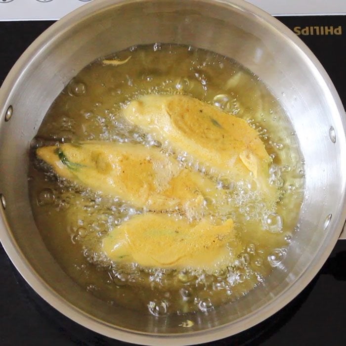 frying batter coating chilies