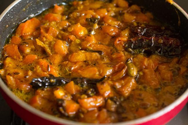 sauteing the tomatoes