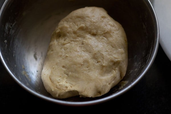 lightly kneading the dough