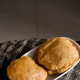 Mangalore buns served on a white tray