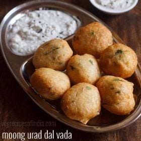 mix dal vada recipe, urad dal moong dal vada recipe