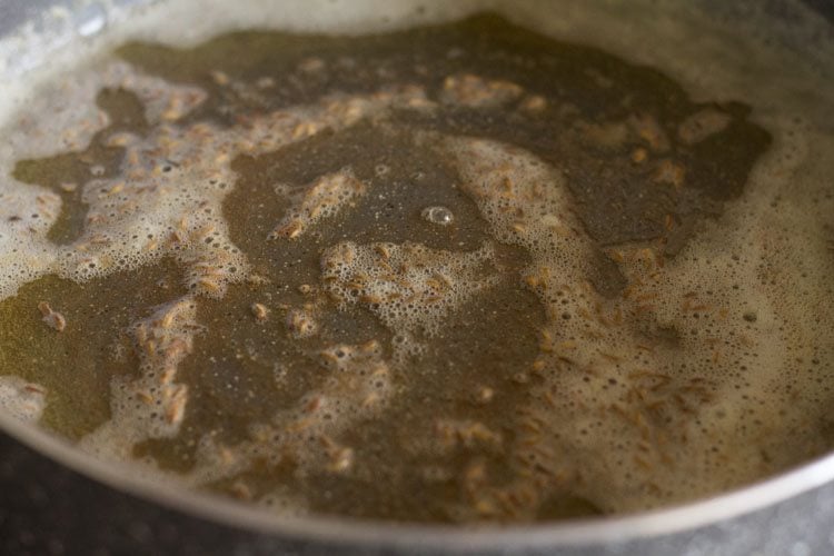 crackling cumin in butter