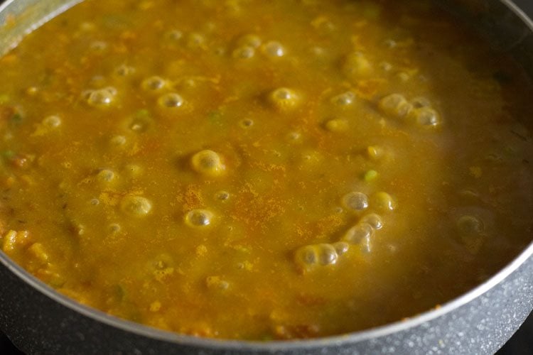 simmering paneer pav bhaji mixture