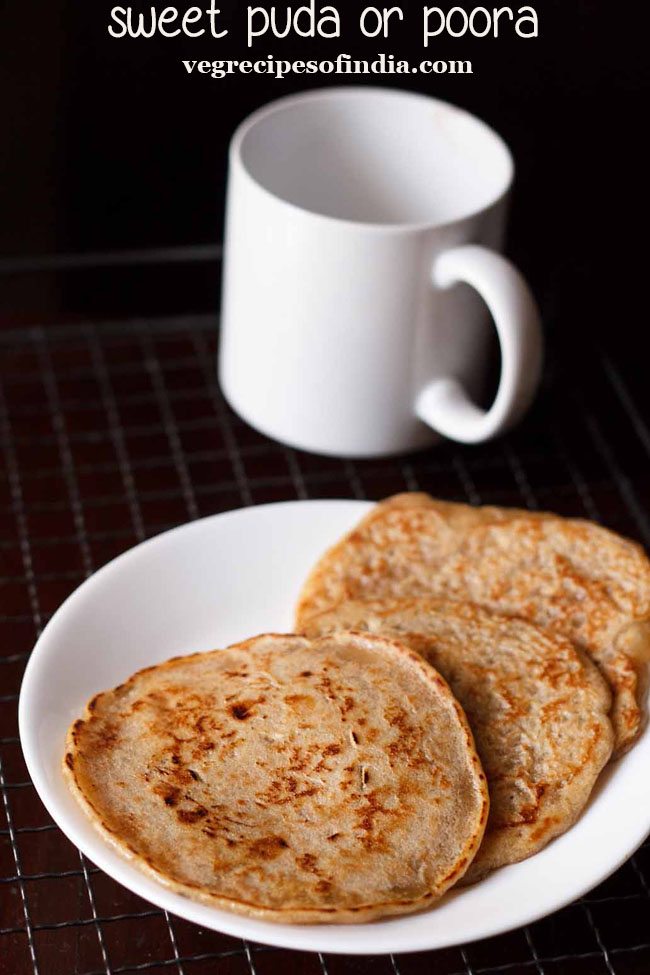 Punjabi puda served on a white plate