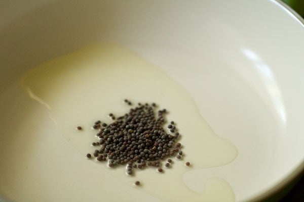 mustard seeds in a pan