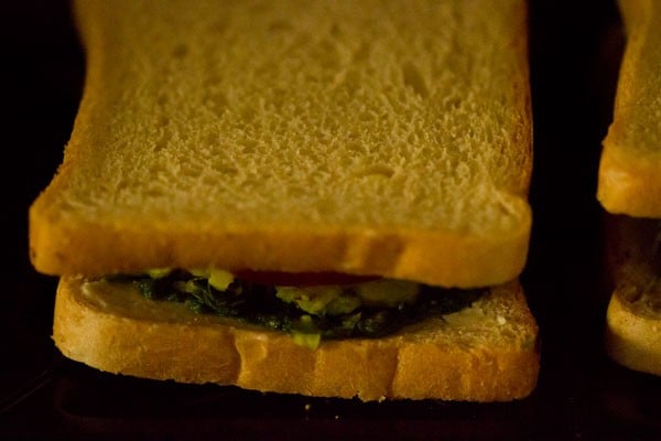 sandwiches kept in a toaster or grill