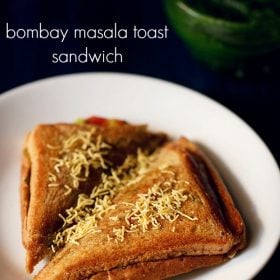 masala sandwich served in a white plate