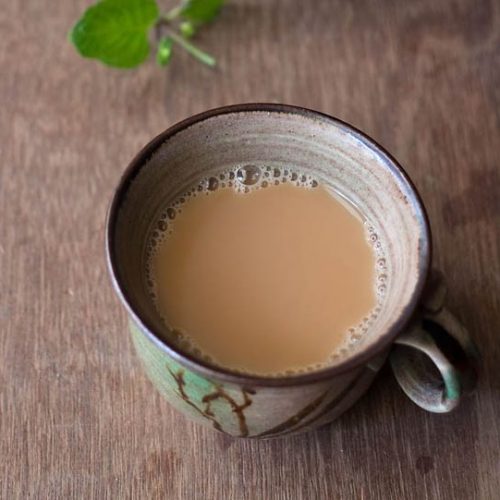 mint tea in a ceramic cup