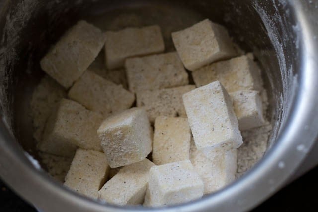 paneer cubes in bowl