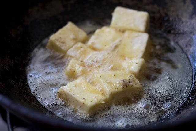 fry paneer to make paneer manchurian