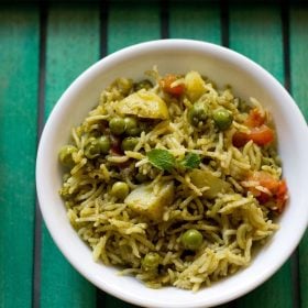 pudina rice recipe, mint rice