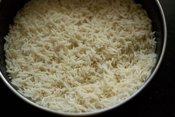drained rice for mint rice recipe