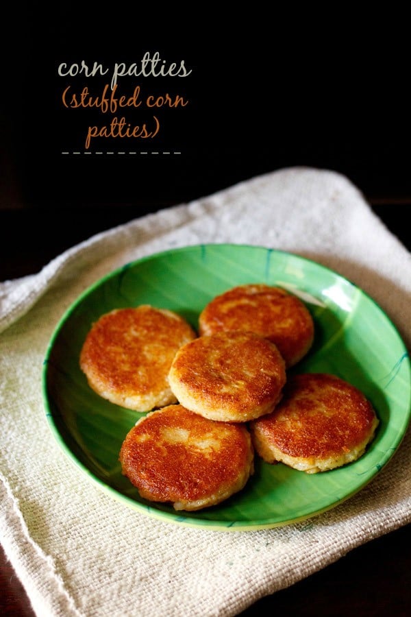 corn patties served on a plate