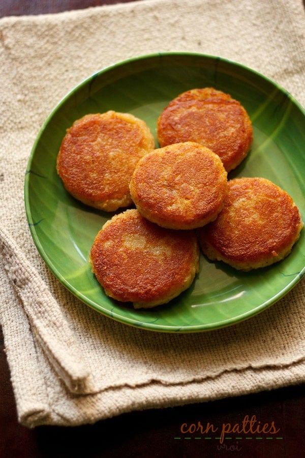 corn patties served on a plate