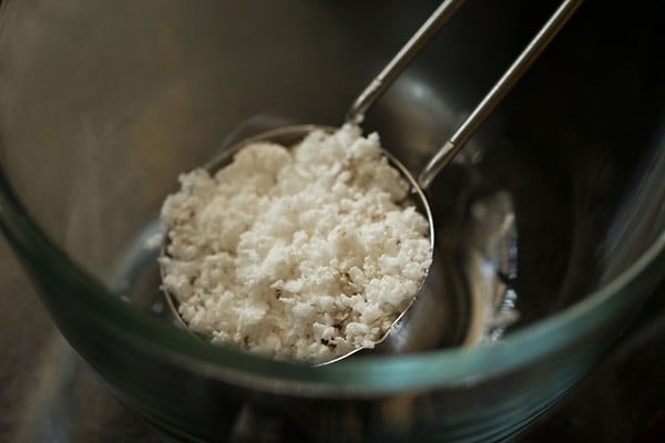 grated coconut in a jar