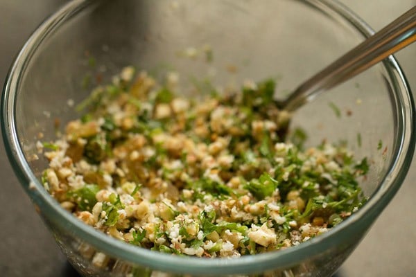 stuffing mixture in a bowl