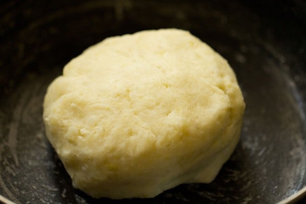 kneaded dough in the bowl