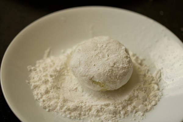 farali pattice dusted with arrowroot flour