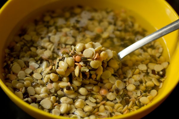 soaked mixed lentils