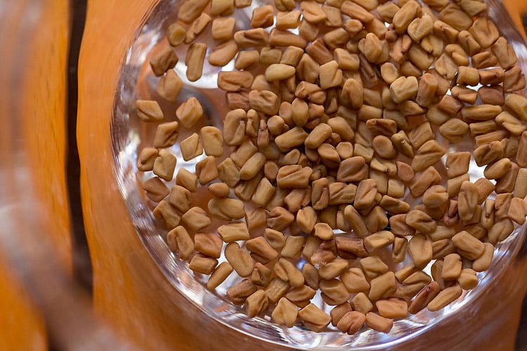 methi seeds in a bowl