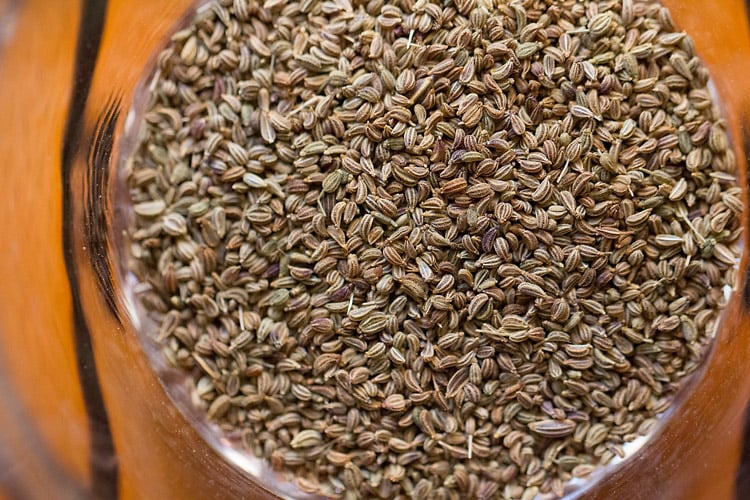 carom seeds in a bowl