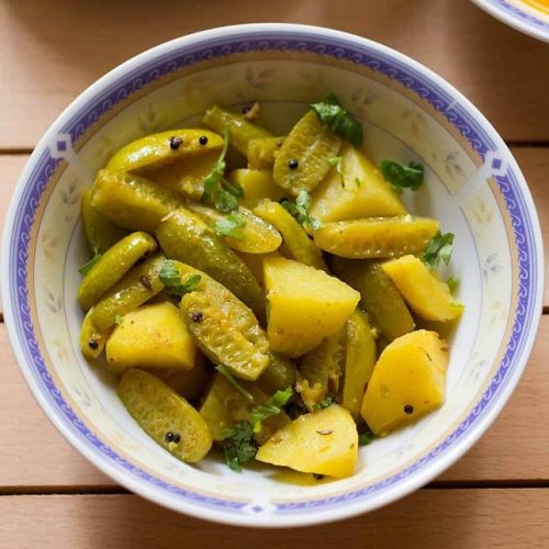 tendli recipe, aloo tendli recipe