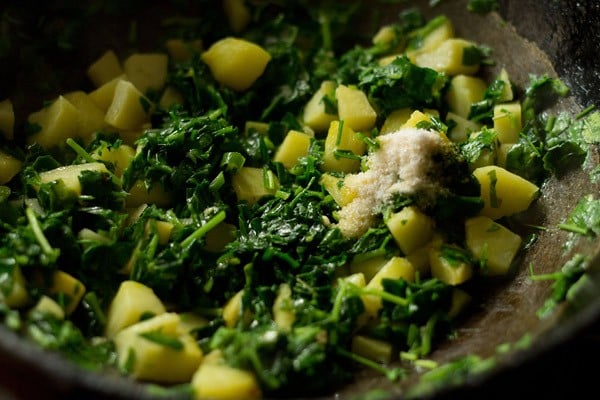 added salt to aloo methi