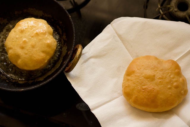 frying bhature or bhatura