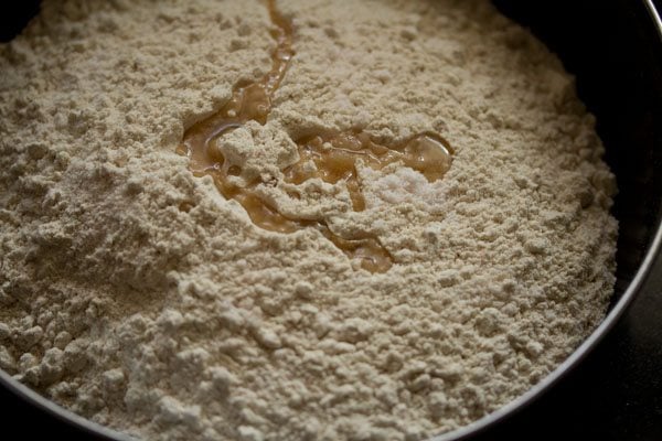 adding ghee to whole wheat flour