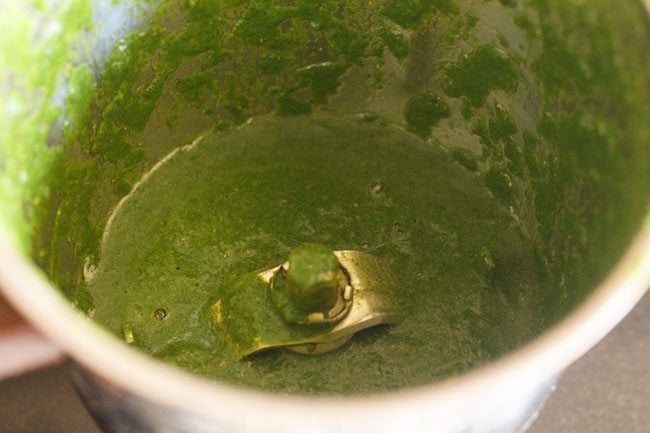 cilantro mint chutney blended in the blender