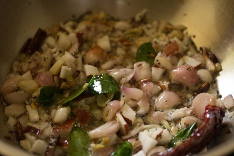 mixing ingredients in pan well